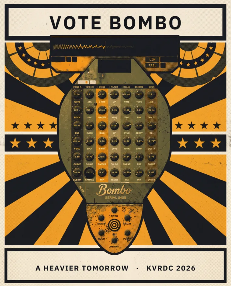 Bombo by Hyperfocus DSP. Vote in the KVR Developer Challenge 2026.
